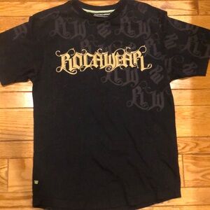 Rocawear Black Tee with Gold Lettering